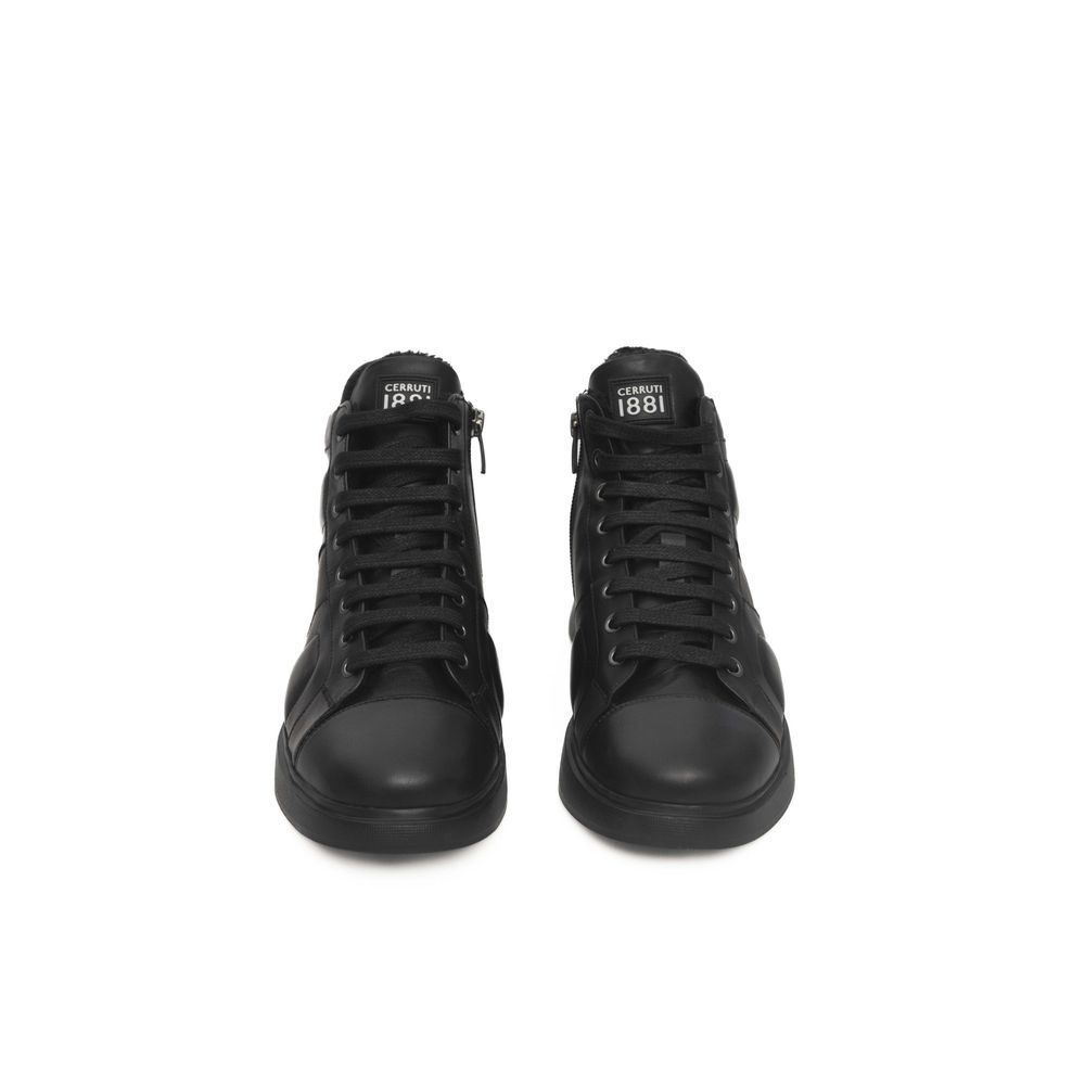 Cerruti 1881 Black Leather Women's Sneakers