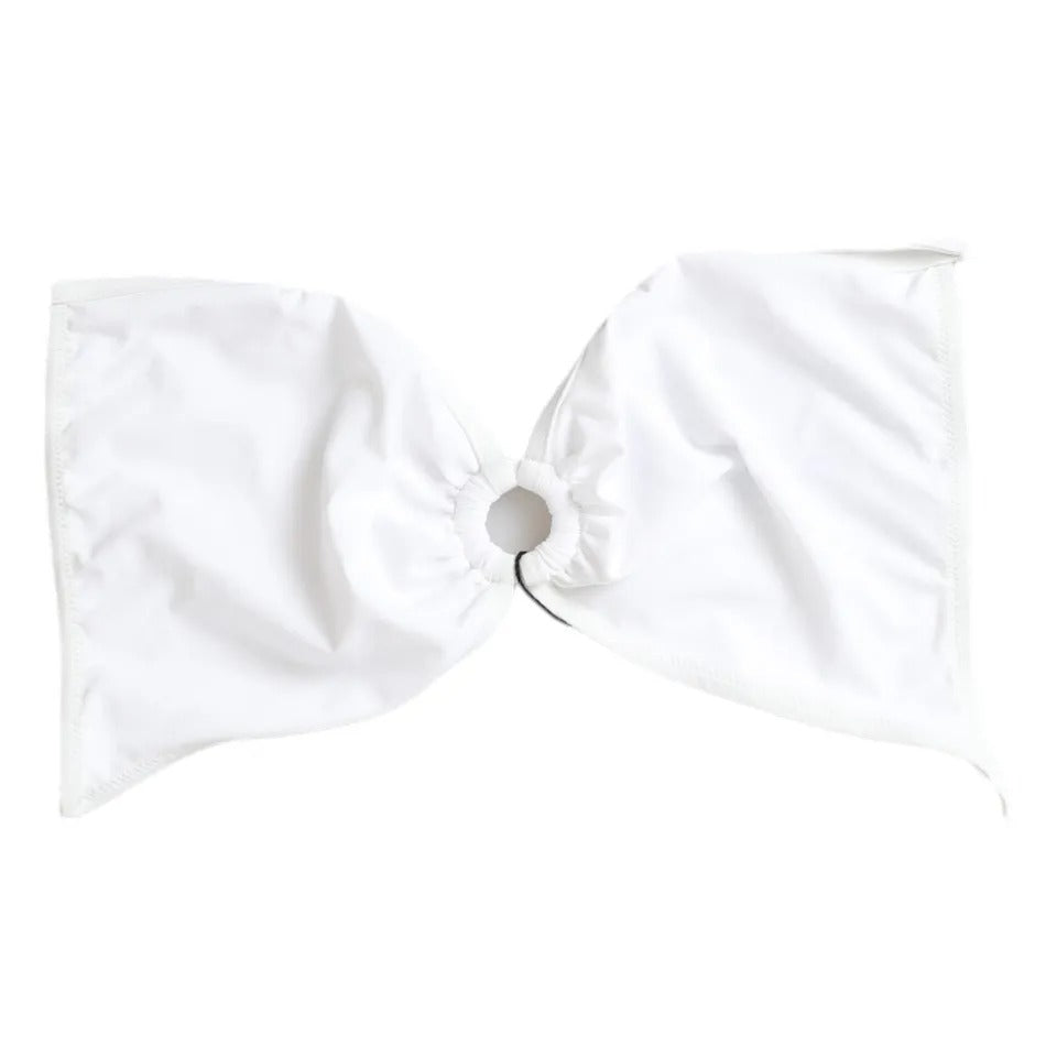 Dolce &amp; Gabbana White Nylon Stretch Swimsuit Top Bikinit