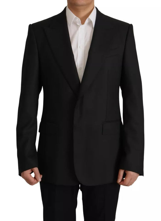 Dolce &amp; Gabbana Black Polyester Single Breasted Blazer Jacket