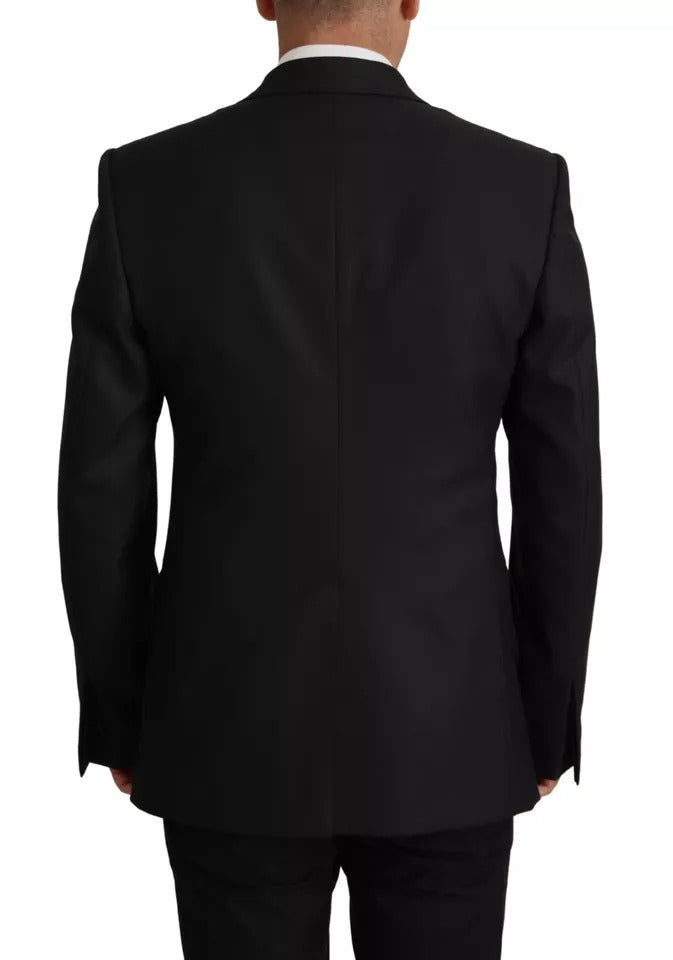 Dolce & Gabbana Schwarzer Polyester Einreihiger BlazerJacke