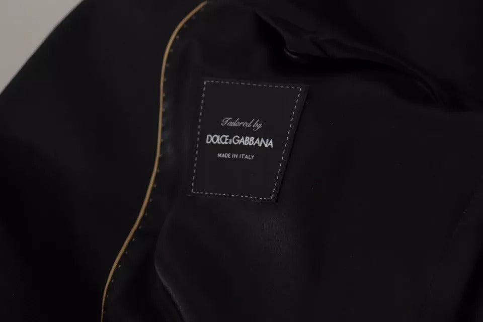 Dolce & Gabbana Schwarzer Polyester Einreihiger BlazerJacke