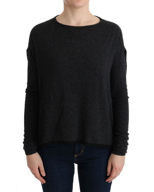 Puku National Elegant Grey Crew Neck -neulepusero