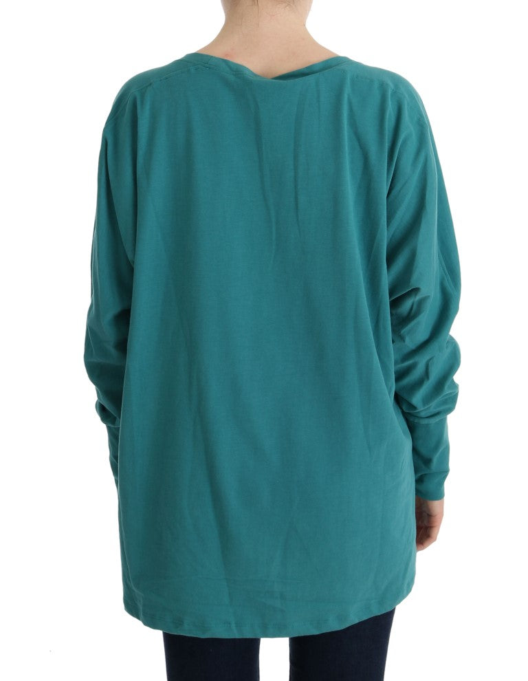 John Galliano Elegant cotton sweater with round neck in green