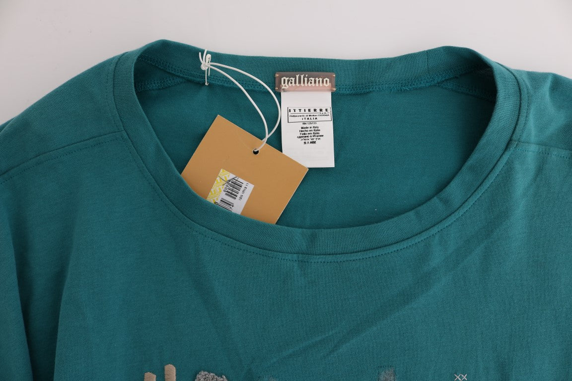 John Galliano Elegant cotton sweater with round neck in green