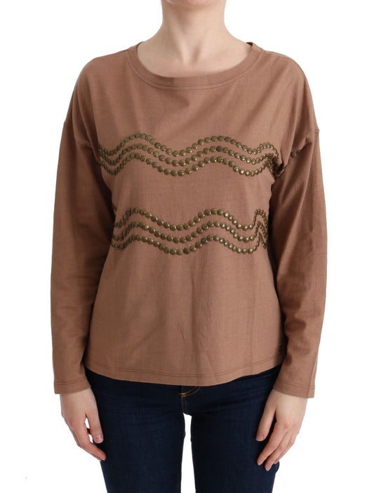 John Galliano Chic brown cotton sweater with round neck