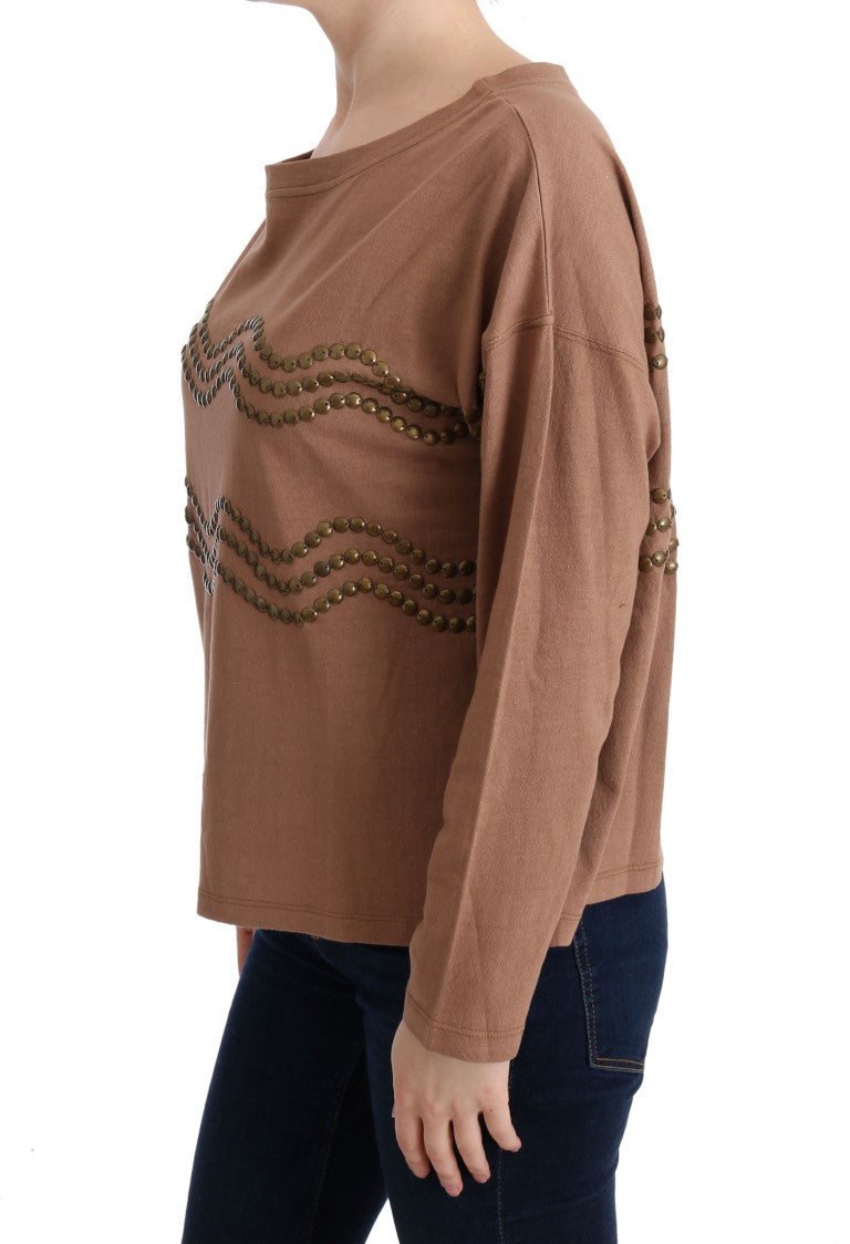 John Galliano Chic brown cotton sweater with round neck