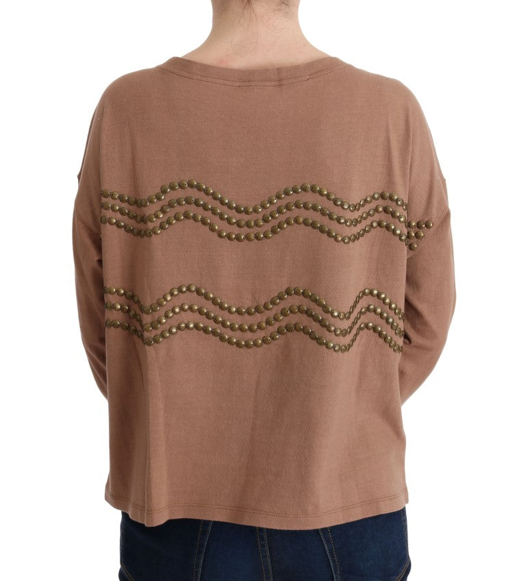 John Galliano Chic brown cotton sweater with round neck