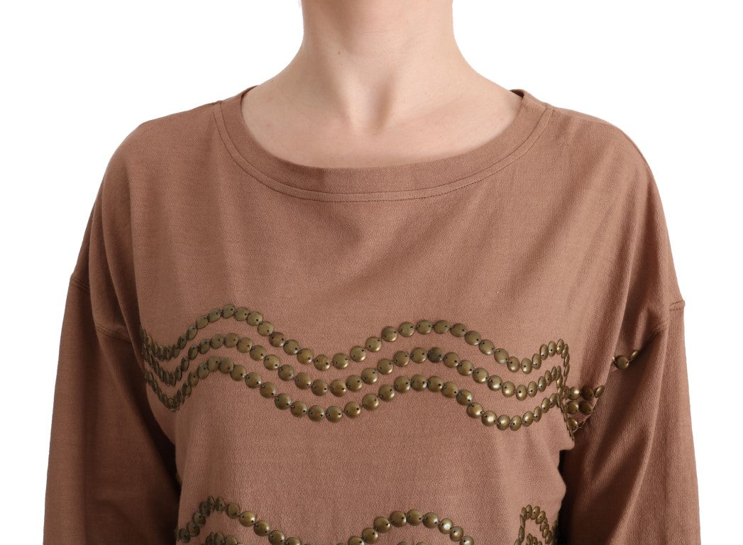 John Galliano Chic brown cotton sweater with round neck