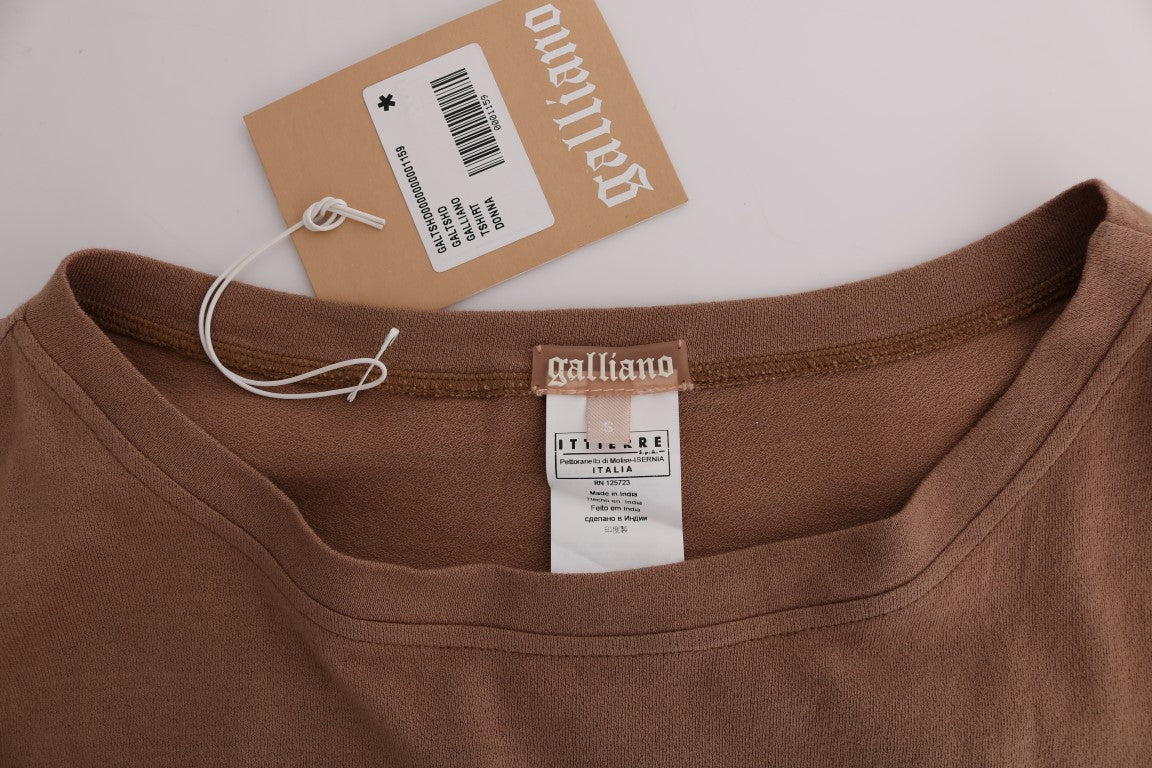 John Galliano Chic brown cotton sweater with round neck