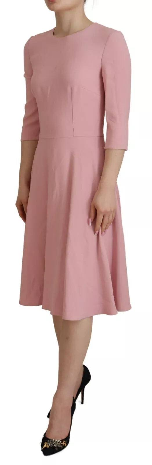 Dolce &amp; Gabbana Pink A-linjainen 3/4-hihainen viskoosimekko