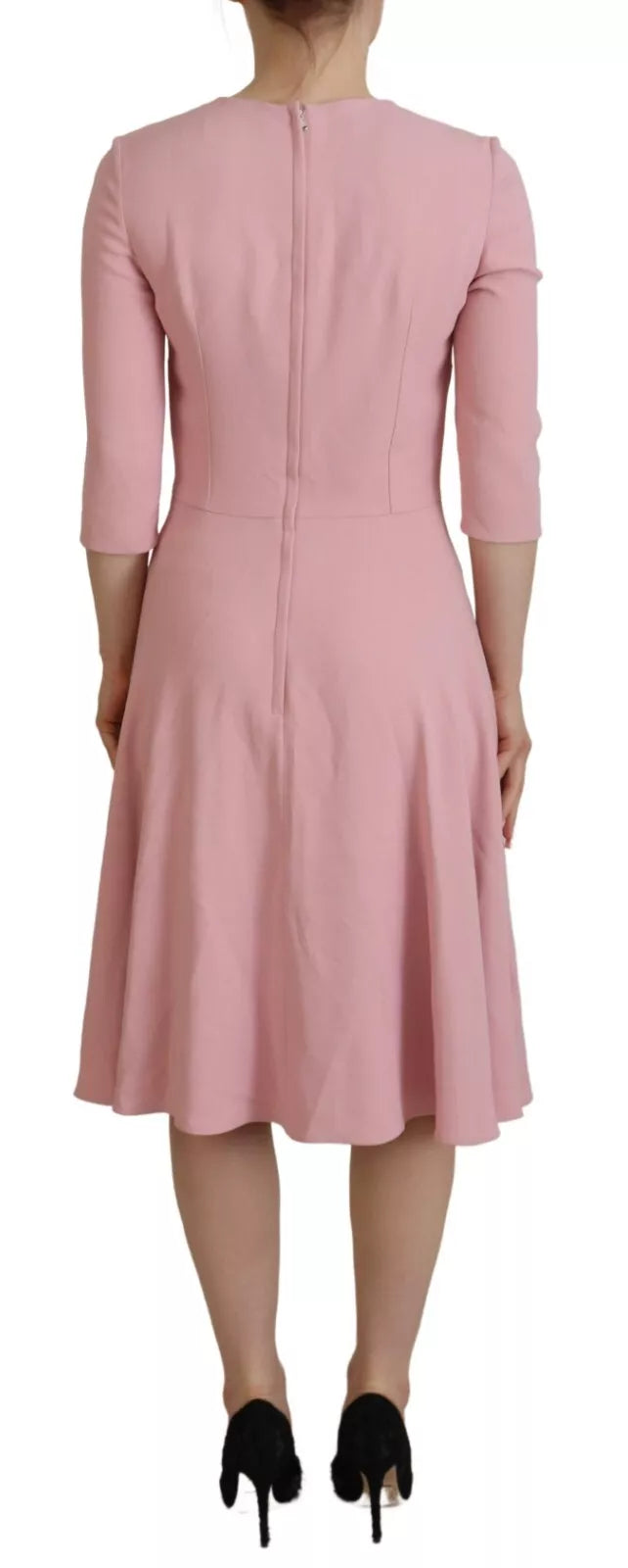 Dolce &amp; Gabbana Pink A-linjainen 3/4-hihainen viskoosimekko