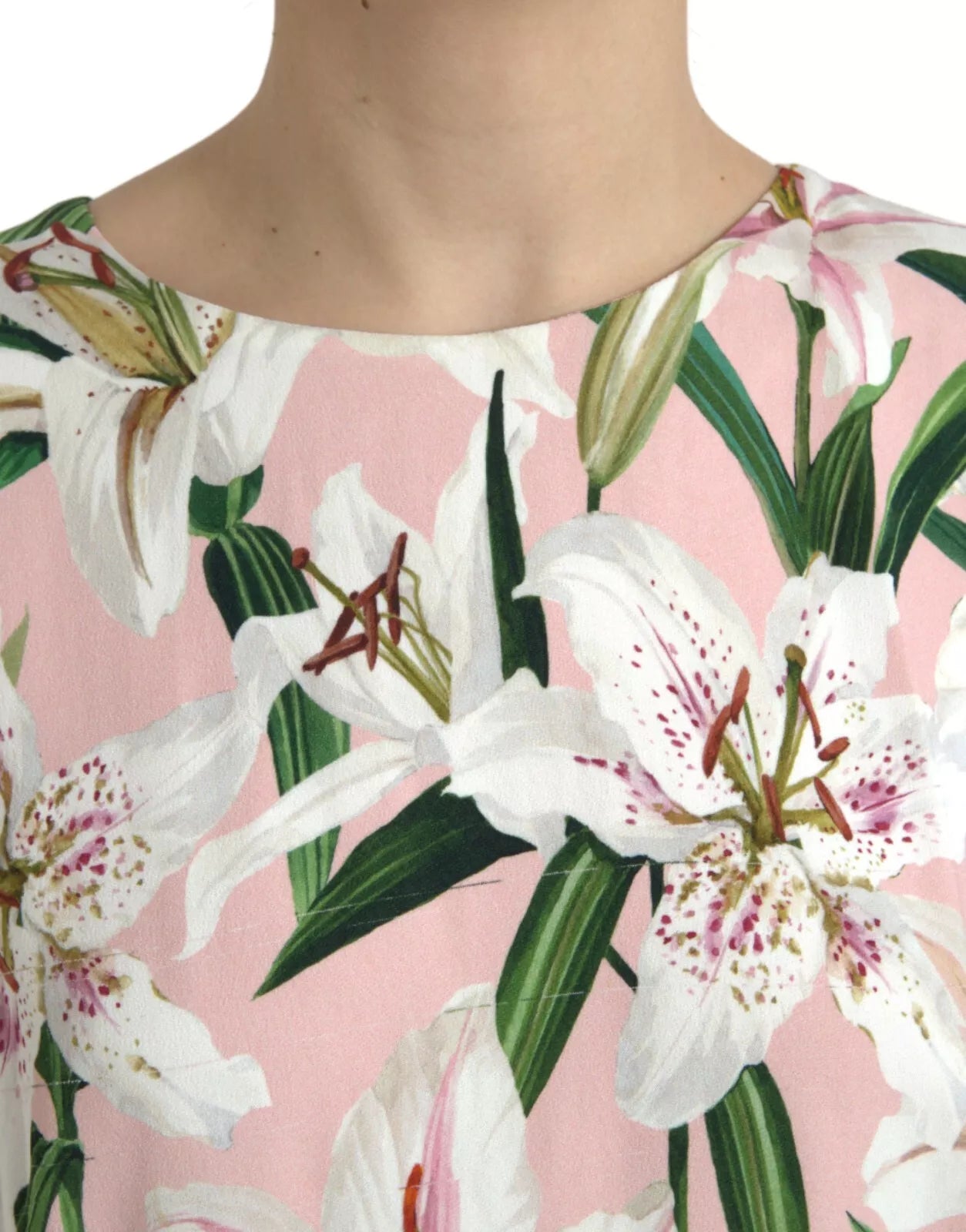 Dolce &amp; Gabbana Pink Lily Viskoosi A-linjainen joustava minimekko