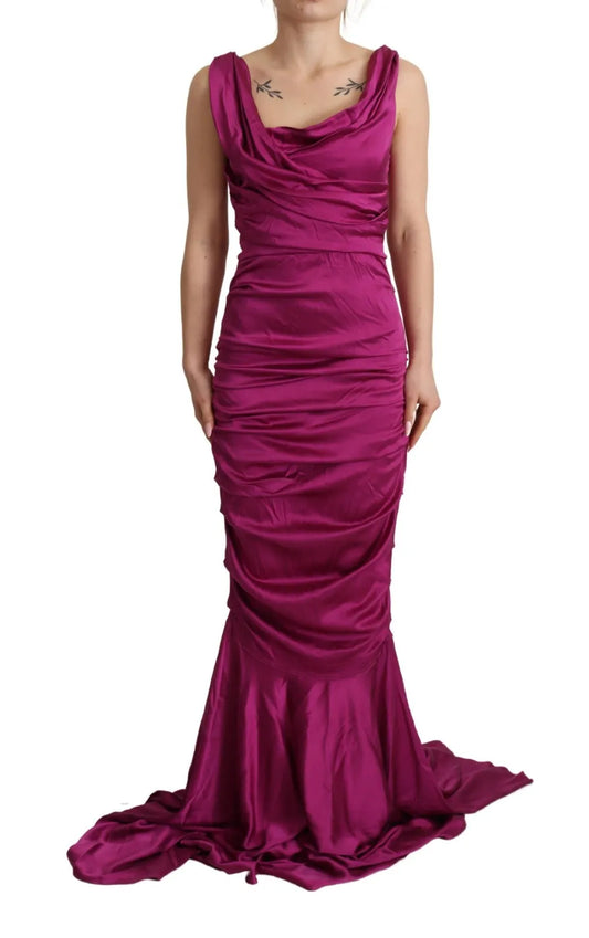 Dolce &amp; Gabbana Sheath Dress Mermaid Fuchsia Silk Stretch Dress