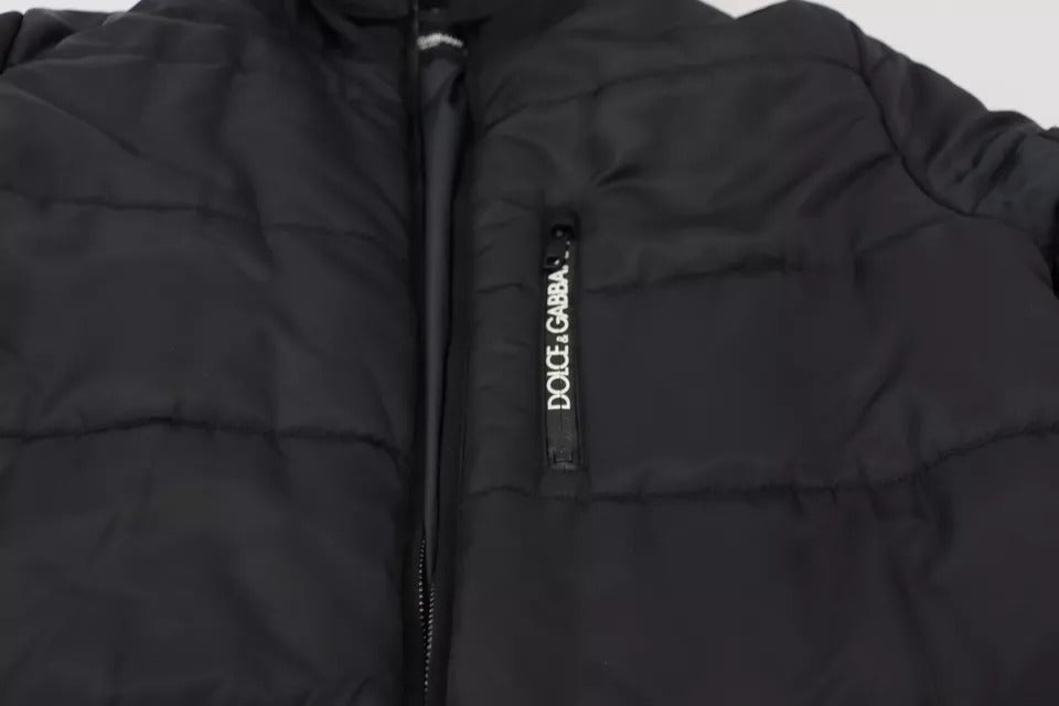 Dolce &amp; Gabbana Black Nylon Parka Coat with Hood Winter Jacket