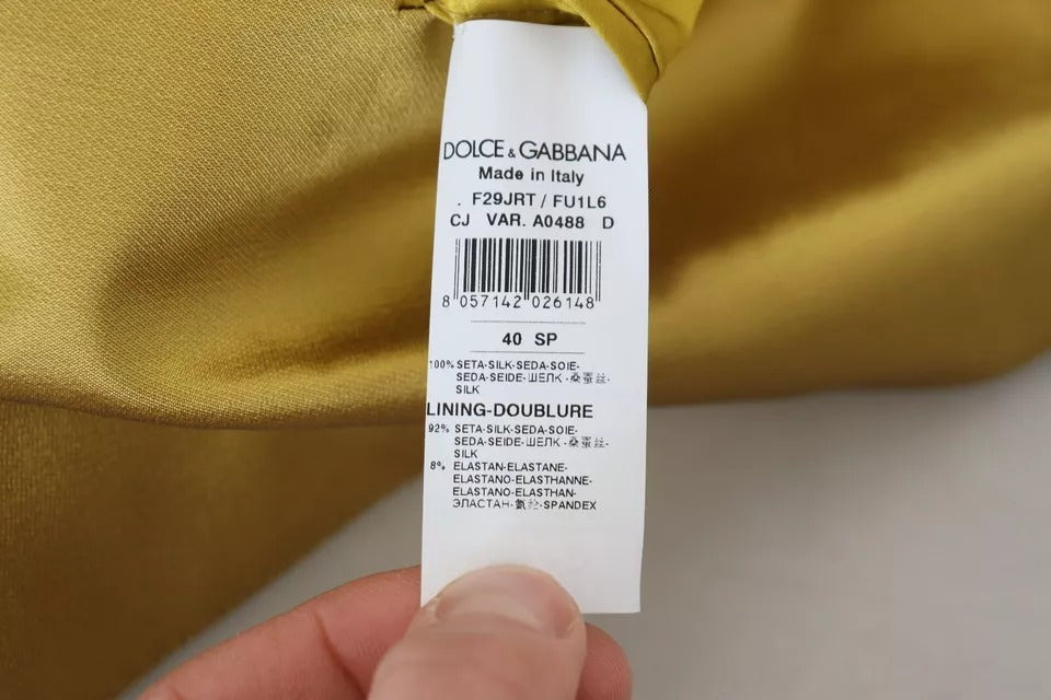 Dolce &amp; Gabbana Gold Satin pitkähihainen bleiseritakki