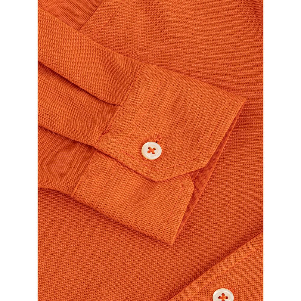 Gran Sasso Elegantes orangefarbenes Baumwoll-Polo für Männer