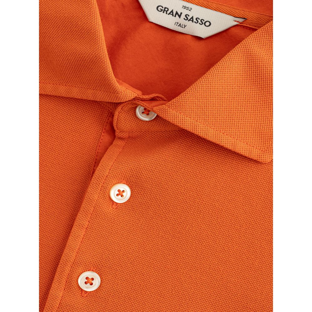 Gran Sasso Elegantes orangefarbenes Baumwoll-Polo für Männer