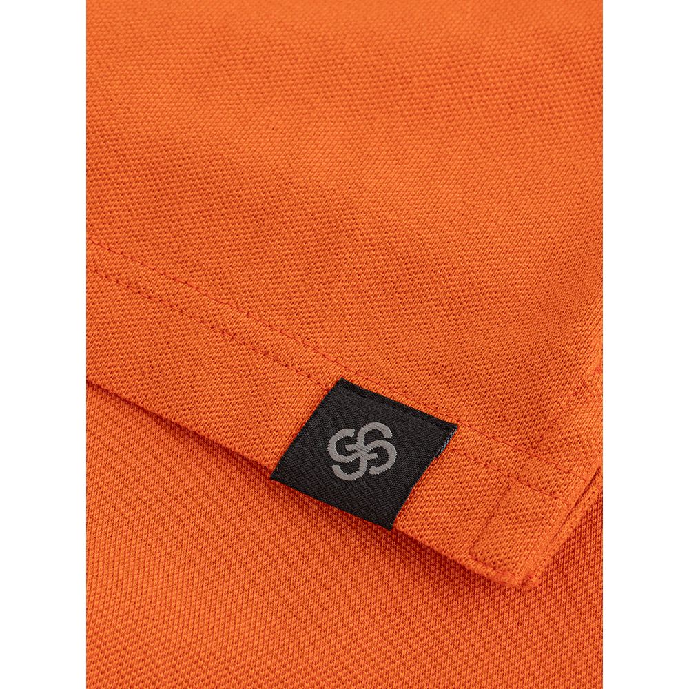 Gran Sasso Elegantes orangefarbenes Baumwoll-Polo für Männer