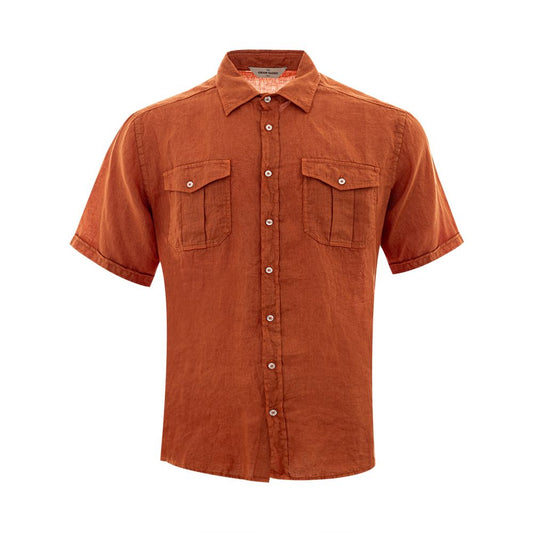 Gran Sasso Elegant Brown Linen Shirt for Men