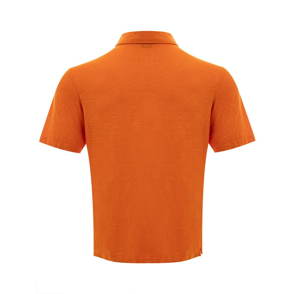 Gran Sasso Elegantes Poloshirt aus Leinen in Orange