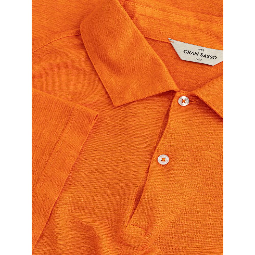 Gran Sasso Elegantes Poloshirt aus Leinen in Orange