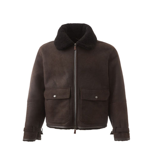 Lardini Elegante Montone Lederjacke Braun