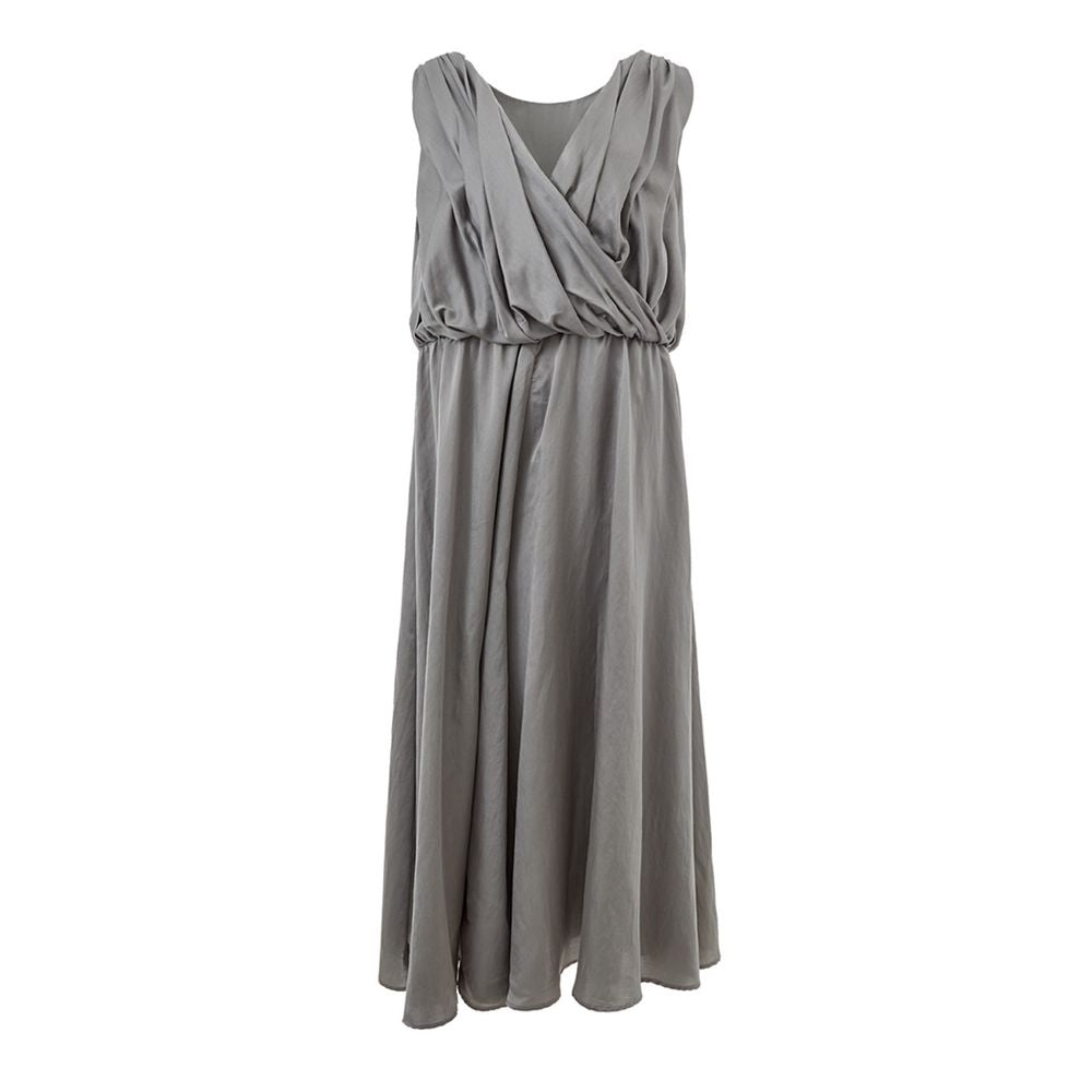 Lardini Elegant grey silk dress - Timeless elegance