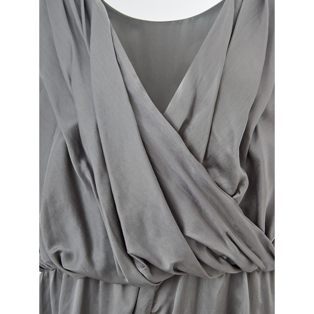 Lardini Elegant grey silk dress - Timeless elegance