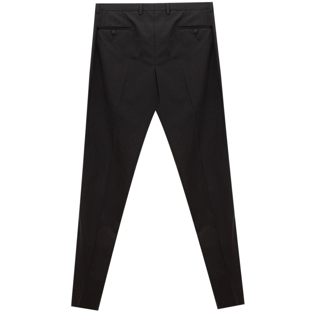 Dolce &amp; Gabbana Smooth Black Wool Pants for Men