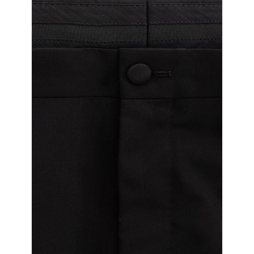 Dolce &amp; Gabbana Smooth Black Wool Pants for Men