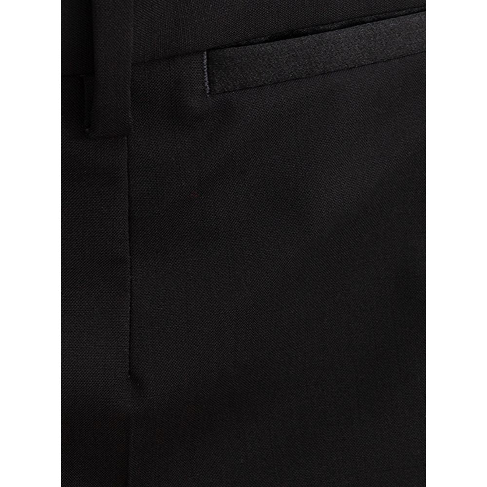 Dolce &amp; Gabbana Smooth Black Wool Pants for Men