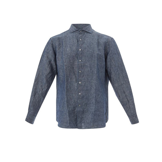 Lardini Elegant flax blue shirt for men