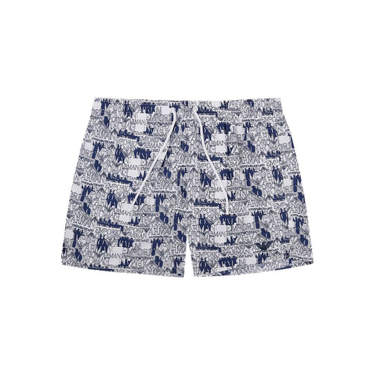 Emporio Armani Elegant white polyester swim shorts