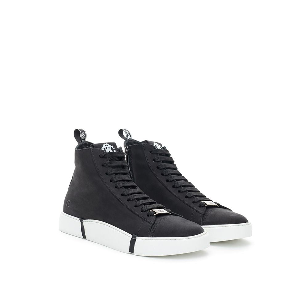 Roberto Cavalli Elegant suede sneakers in chic black