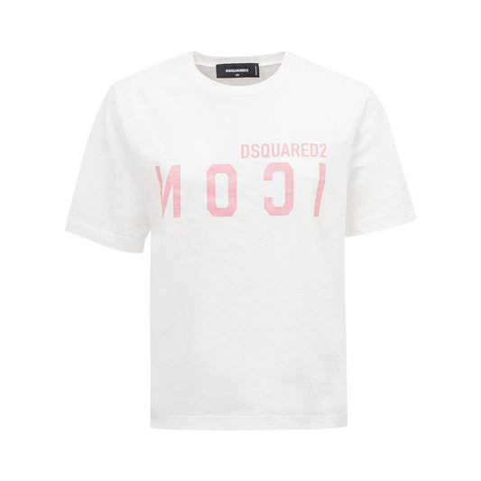 Dsquared² Elegantes weißes Baumwoll-T-Shirt für stilbewusste Frauen