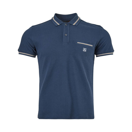 Corneliani Elegantes blaues Polohemd aus italienischer Baumwolle