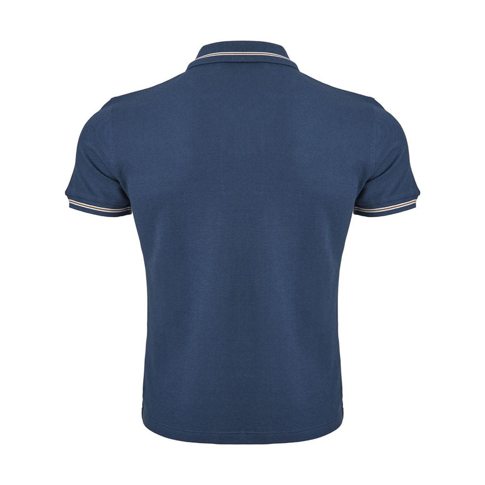 Corneliani Elegantes blaues Polohemd aus italienischer Baumwolle