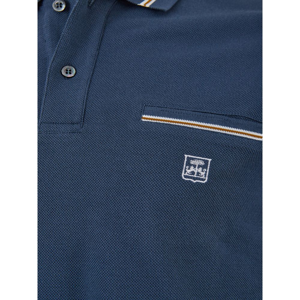 Corneliani Elegantes blaues Polohemd aus italienischer Baumwolle