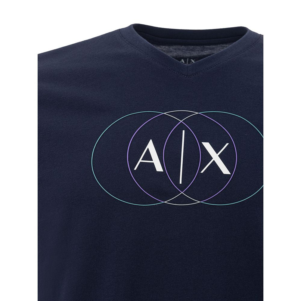 Armani Exchange Elegant Blue Cotton T-Shirt for Men