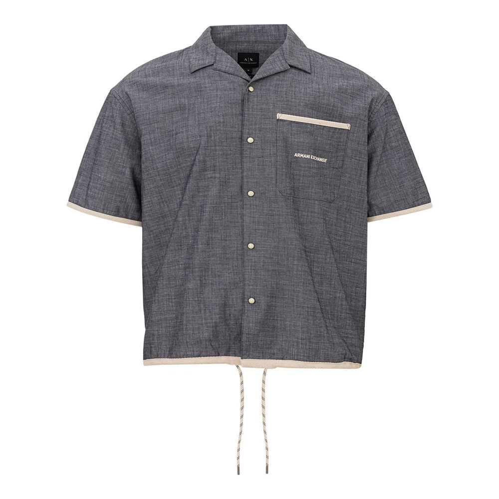 Armani Exchange Blue Smooth Cotton -paita miehille