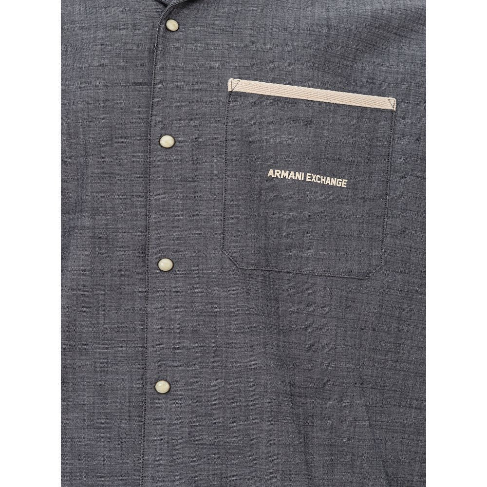 Armani Exchange Blue Smooth Cotton -paita miehille