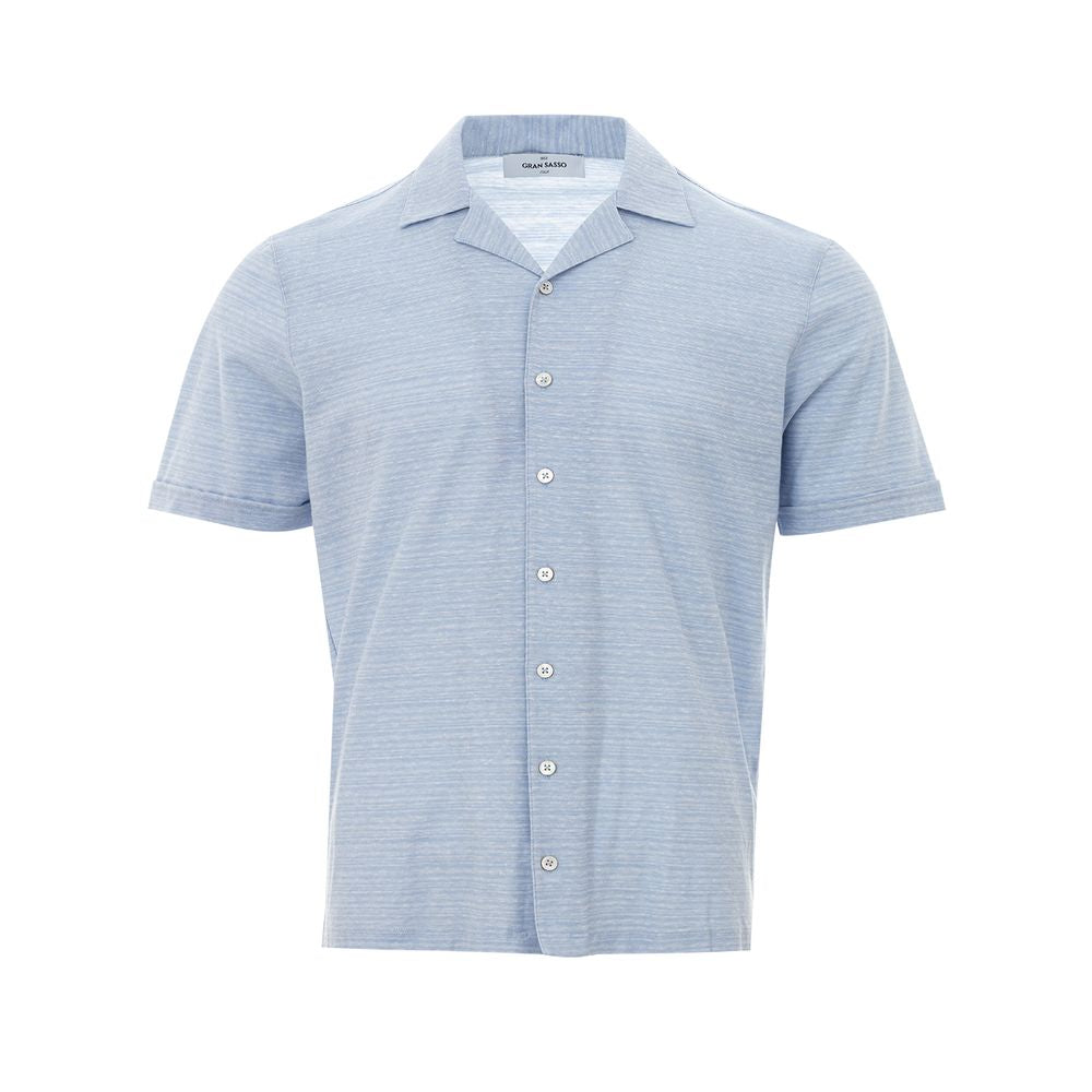 Gran Sasso Elegant light blue linen-cotton shirt for men