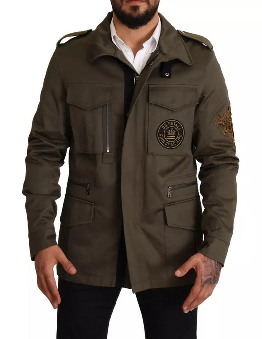 Dolce & Gabbana Grüner Baumwolle DG Love Blouson Mantel Jacke