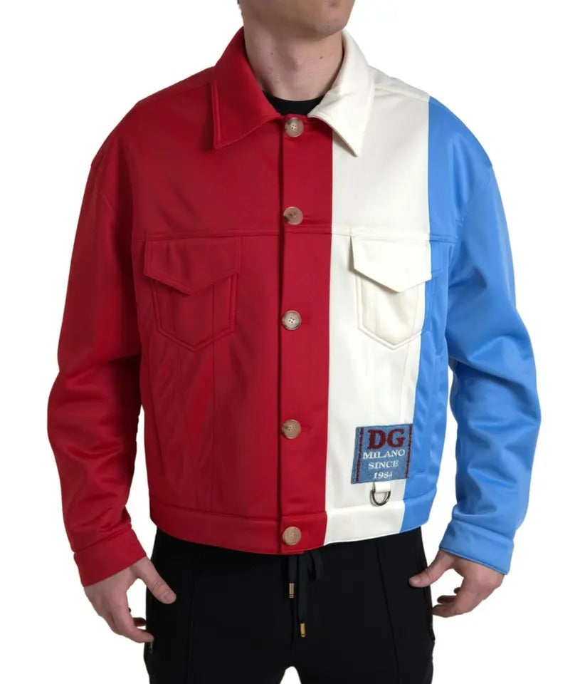 Dolce &amp; Gabbana Multicolored short jacket with polyester collar