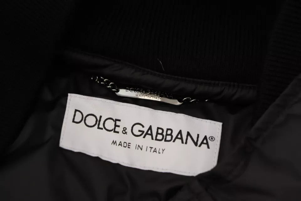 Dolce &amp; Gabbana Black Polyester Parka Coat with Hood Winter Jacket