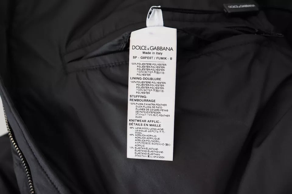 Dolce &amp; Gabbana Black Polyester Parka Coat with Hood Winter Jacket