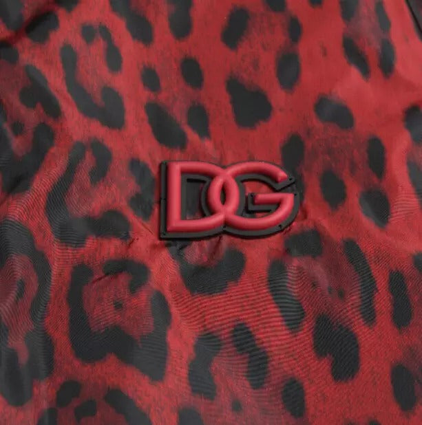 Dolce &amp; Gabbana Red Leopard Bomber lyhyt takki