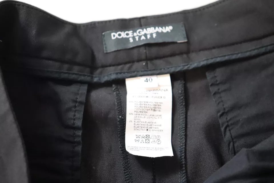 Dolce &amp; Gabbana Black High Waist Tapered Pants