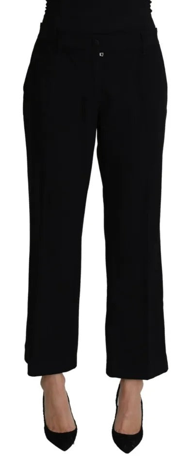 Dolce &amp; Gabbana Black Wool Stretch Capri Pants