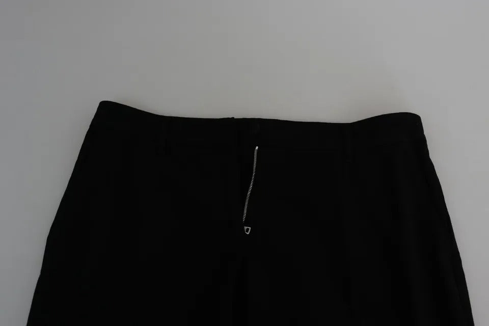 Dolce &amp; Gabbana Black Wool Stretch Capri Pants